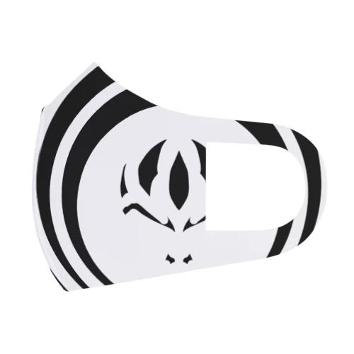 熨斗輪に髑髏 白枠黒（オリジナル家紋シリーズ） フルグラフィックマスク