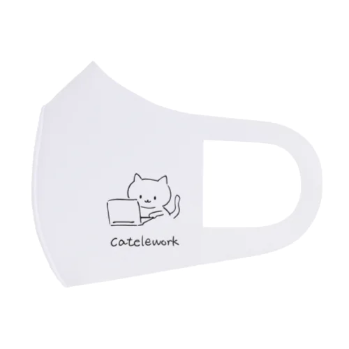 catelework テレワークネコ Face Mask