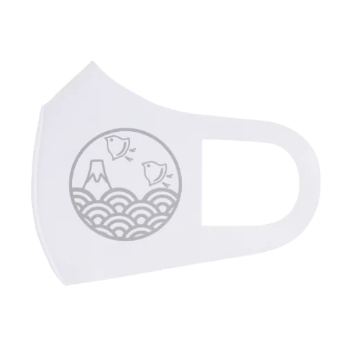 青海波と富士と千鳥(オフホワイト) フルグラフィックマスク