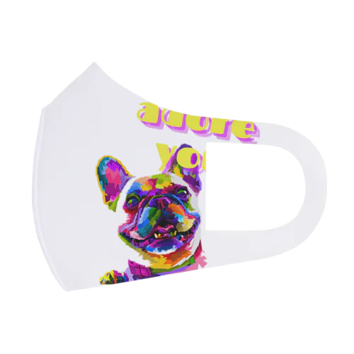 Colorful dog ~I adore you~ Face Mask