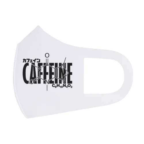 化学Tシャツ：カフェイン：コーヒー：紅茶：化学構造・分子式：科学：学問：理系 Face Mask