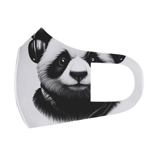 Headphones & Pandas（ヘッドホン & パンダ） フルグラフィックマスク