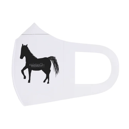  silhouette horse Face Mask