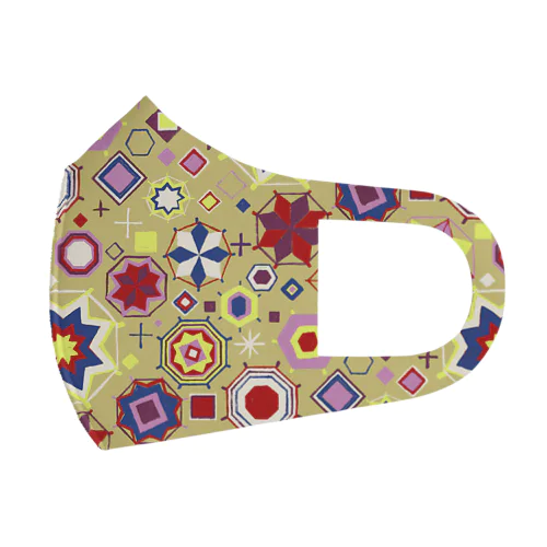 東南アジアのチャーム（お寺カラー・パターン） フルグラフィックマスク