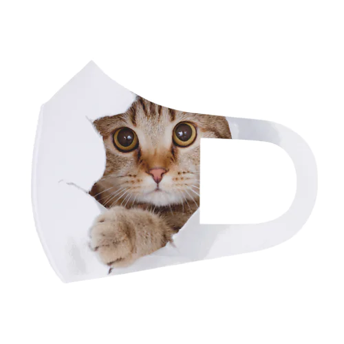 White Free Cute Funny Cat T-shirt Face Mask