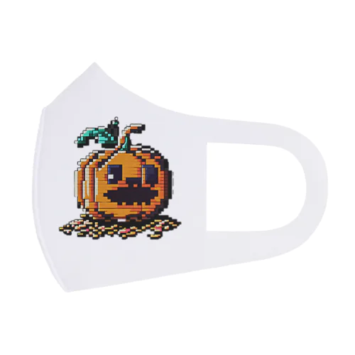 ドット絵のハロウィンかぼちゃのおばけ フルグラフィックマスク