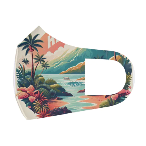 HAWAII　ハワイの魅力的なイラスト Face Mask