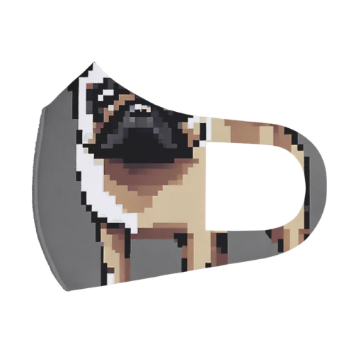 ドット絵　パグ犬 Face Mask