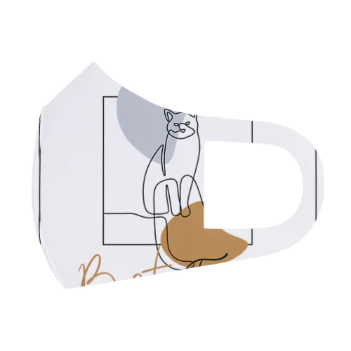 猫のアトリエ: アートやクリエイティブな猫デザイン　文字「Best Friend」 Face Mask
