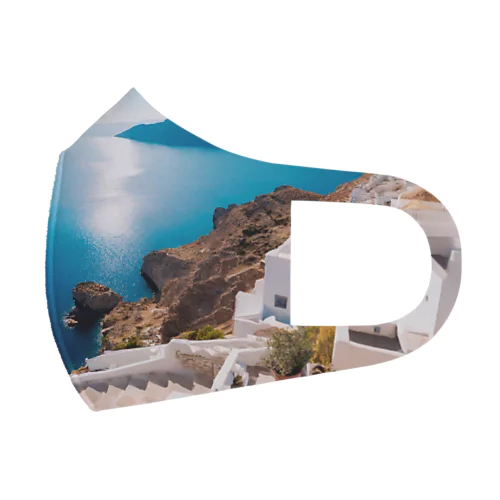 ギリシャ・エーゲ海の素敵な風景 フルグラフィックマスク