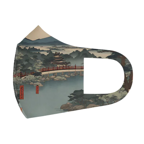 富士山の浮世絵風グッズ Face Mask