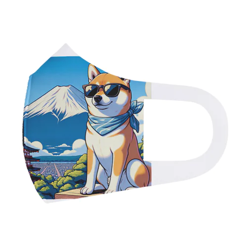 サングラス犬　【銀次郎】 Face Mask
