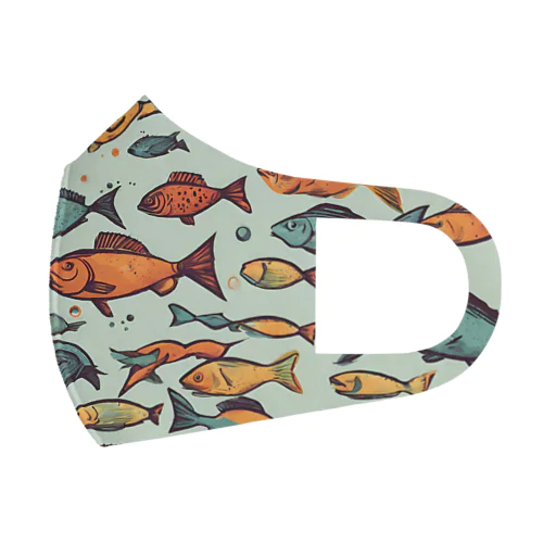 Fish plain background illustration Face Mask