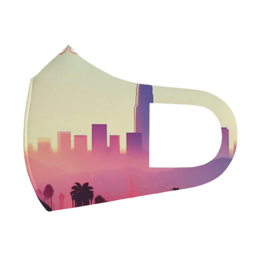ロサンゼルスの朝焼け フルグラフィックマスク