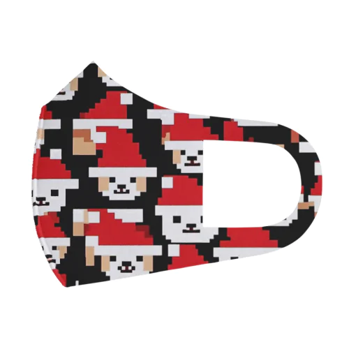 ドット絵の犬　クリスマス Face Mask