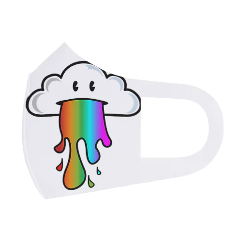 かわいい雲が虹を架ける フルグラフィックマスク