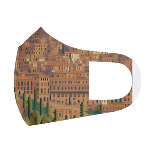 ドット　イタリアのシエナの街並み Face Mask