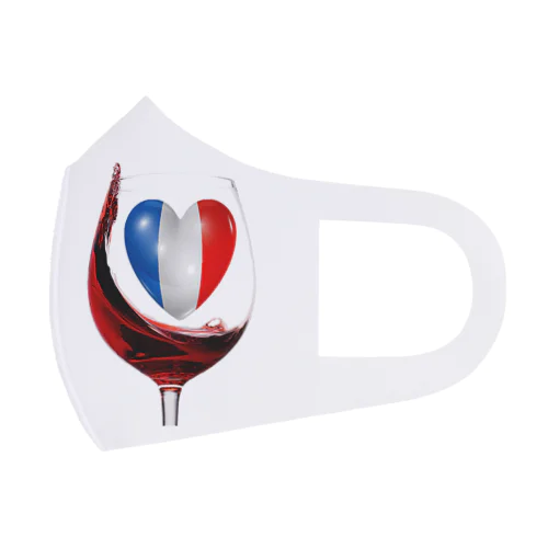 国旗とグラス：フランス（雑貨・小物） Face Mask