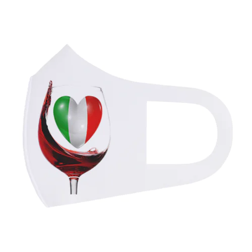 国旗とグラス：イタリア（雑貨・小物） Face Mask