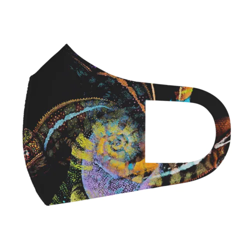 psychedelic chameleon Face Mask