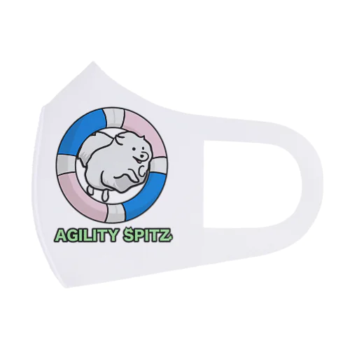 AGILITY SPITZ「ぴょ〜んと飛ぶよ」 Face Mask