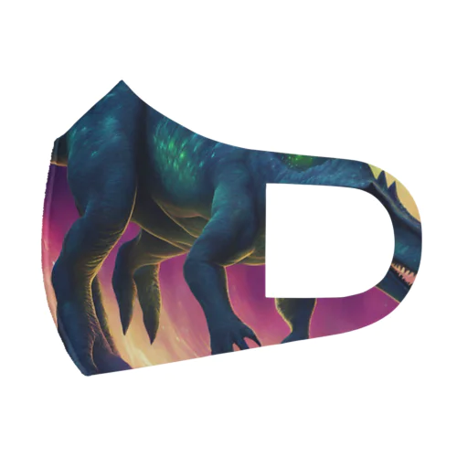 オーロラのような発光をする恐竜 フルグラフィックマスク