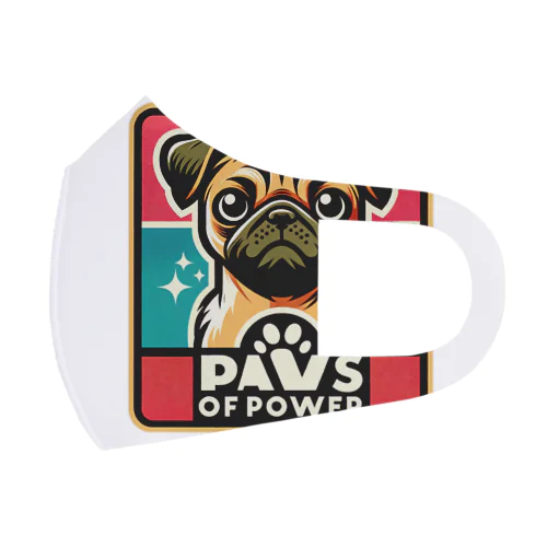 パグチワワ「Paws of Power」 Face Mask