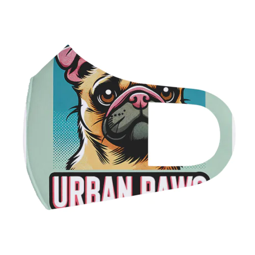 情けない顔のパグチワワ「Urban paws」 Face Mask