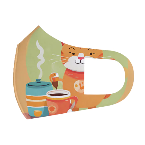 コーヒー猫マン フルグラフィックマスク