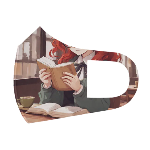 赤毛の読書メガネさん Face Mask