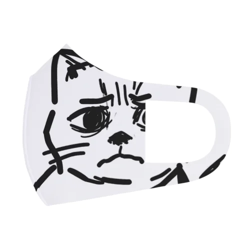 訝しげな顔の猫 Face Mask