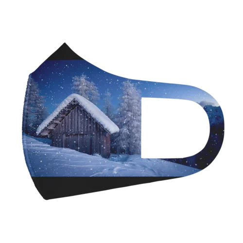 A snow-covered lodge  フルグラフィックマスク