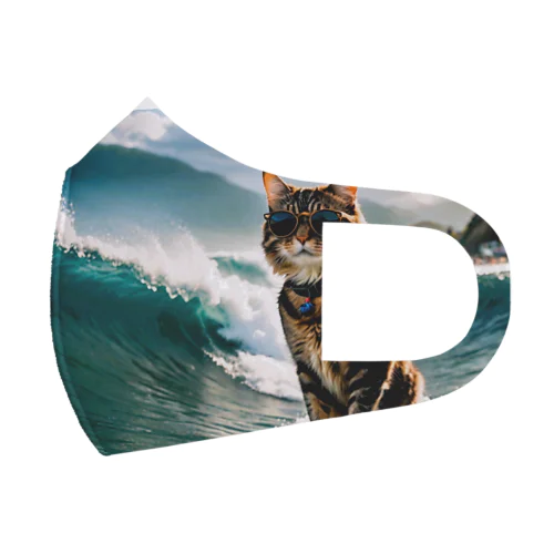 おいら波乗り猫サーファー🏄 フルグラフィックマスク