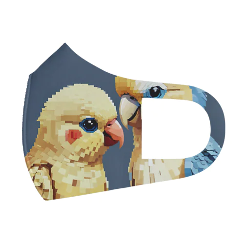 オカメインコとセキセイインコ Face Mask