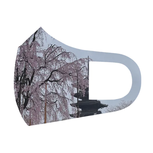 枝垂れ桜と五重塔 フルグラフィックマスク