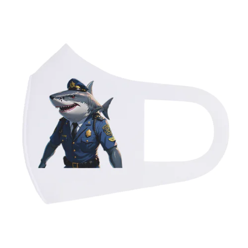 海の守護者：クールな警察鮫 フルグラフィックマスク