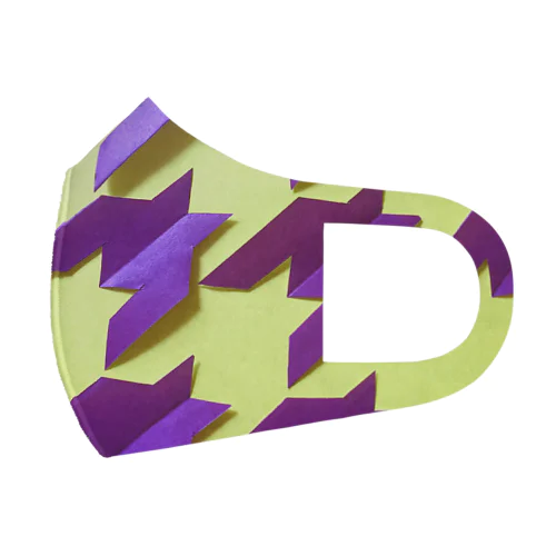 紫の千鳥格子のマスク Face Mask