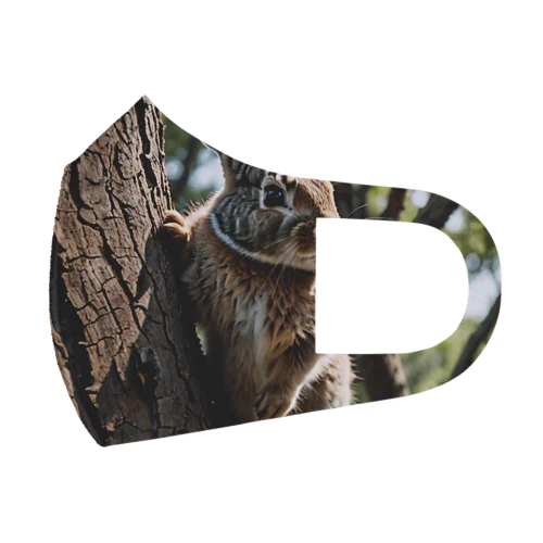 木登りウサギ フルグラフィックマスク