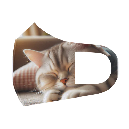 猫×睡眠×癒し Face Mask