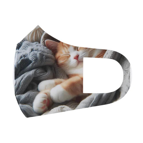猫×睡眠×癒し フルグラフィックマスク