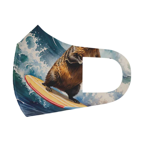 Surfing Woodchuck Face Mask