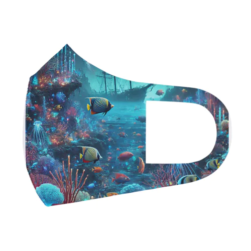 幻想的な海の底 フルグラフィックマスク