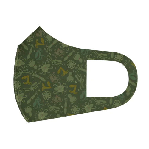 蛸がいっぱい（緑） Face Mask