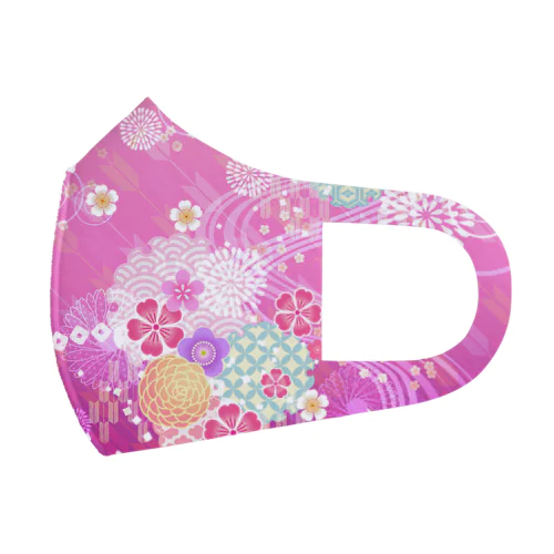 ハチマルヤ_和柄２_ピンク Face Mask