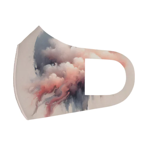 雲の断片を描くミニマルな形 Face Mask