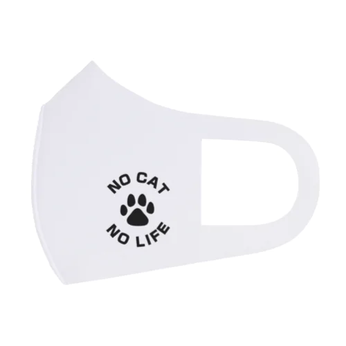 NO CAT NO LIFE 肉球 黒 バックプリント Face Mask