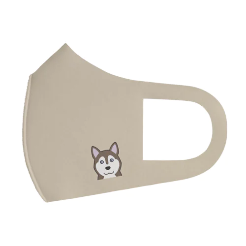 犬と共に(ハスキー/茶) フルグラフィックマスク