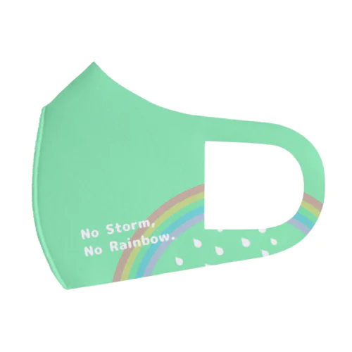 No Storm, No Rainbow.グリーン Face Mask