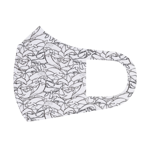 クジラ総柄マスク Face Mask