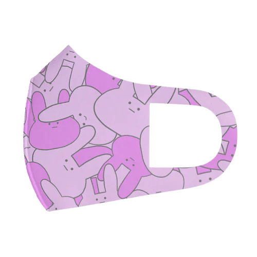 うさぎいっぱいマスク（ピンク） フルグラフィックマスク